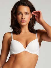 Hunkemoller Plunge Padded Underwired White Bra - Image 1 of 5