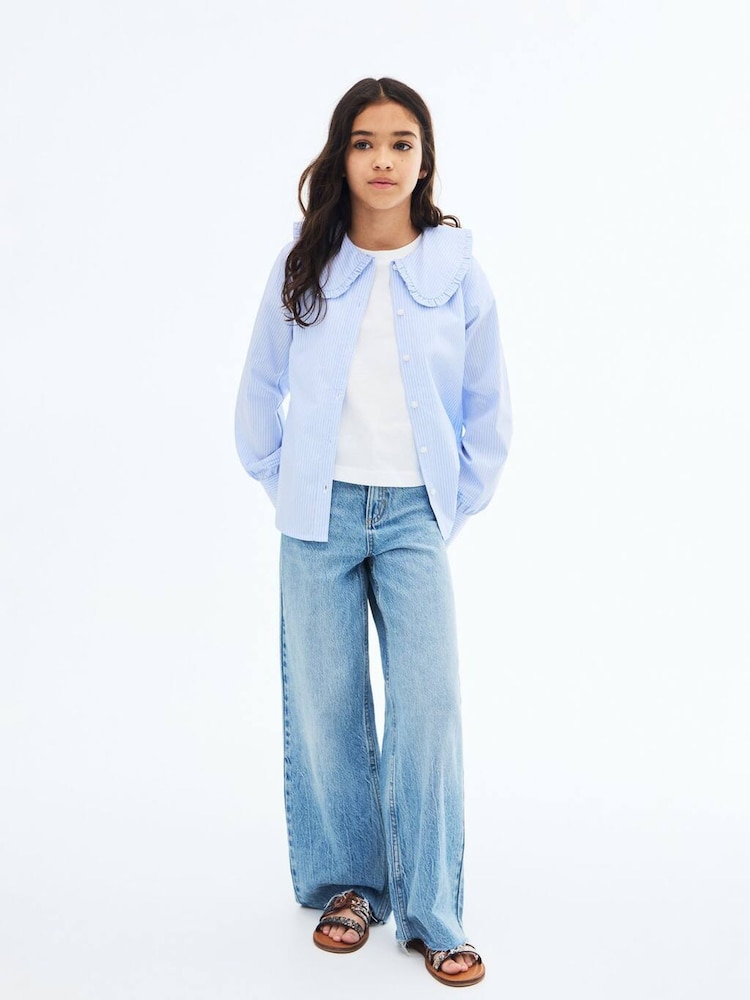 Mango Blue Wide Leg Jeans - Image 1 of 4