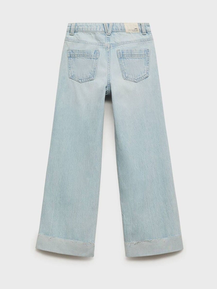 Mango Blue Wide Leg Jeans - Image 2 of 3 Mango Blue Wide Leg Jeans - Image 2 of 3