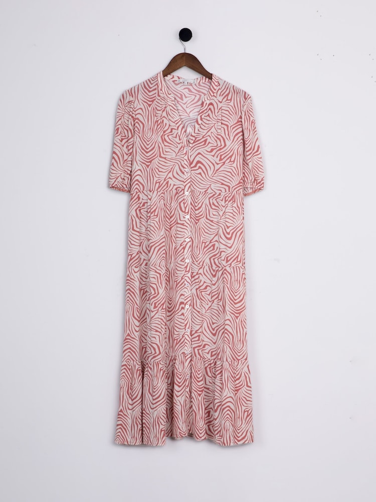 Lakeland Clothing Pink Serena Animal Print Midi Dress - Image 1 of 6