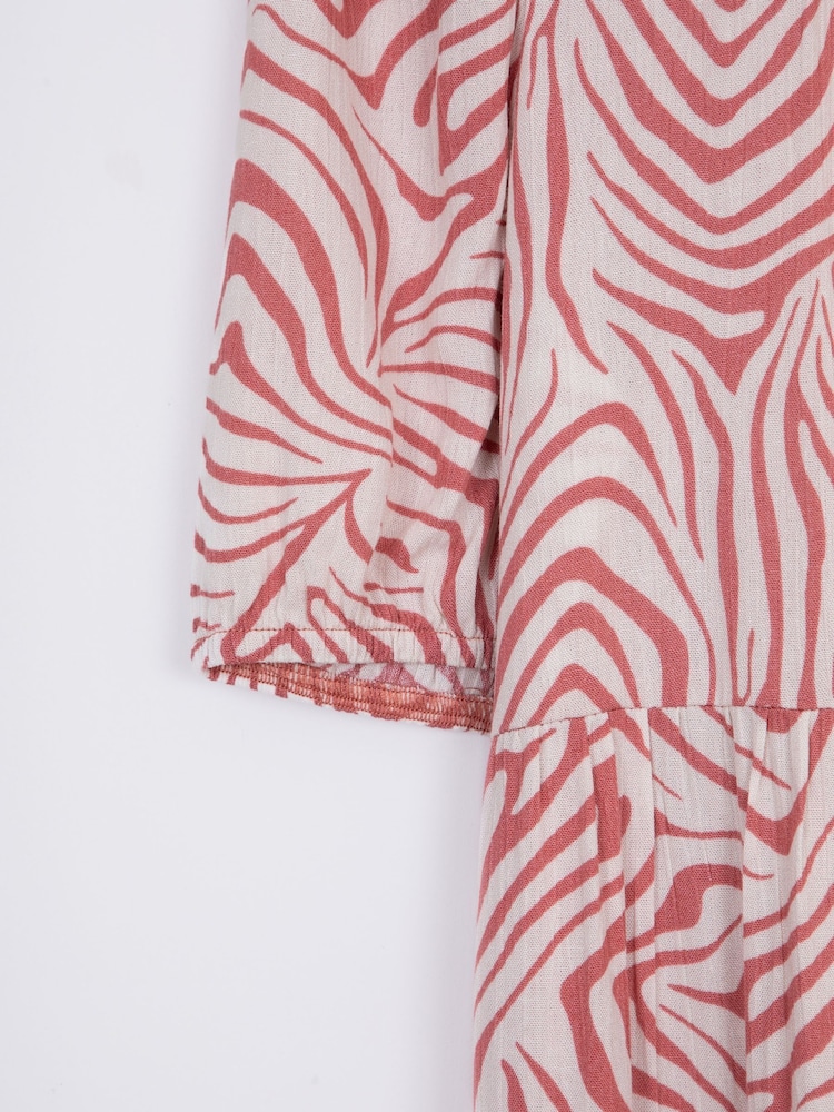 Lakeland Clothing Pink Serena Animal Print Midi Dress - Image 3 of 6