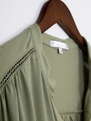 Lakeland Clothing Green Poppy Jersey Top - Imagen 2 de 4