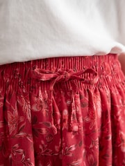 Lakeland Clothing Red 100% Cotton Leanne Floral Print Midi Skirt - Image 3 of 6