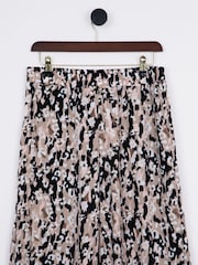 Lakeland Clothing Cream Tia Animal Print Wide Leg Culotte Trousers - Image 2 of 4
