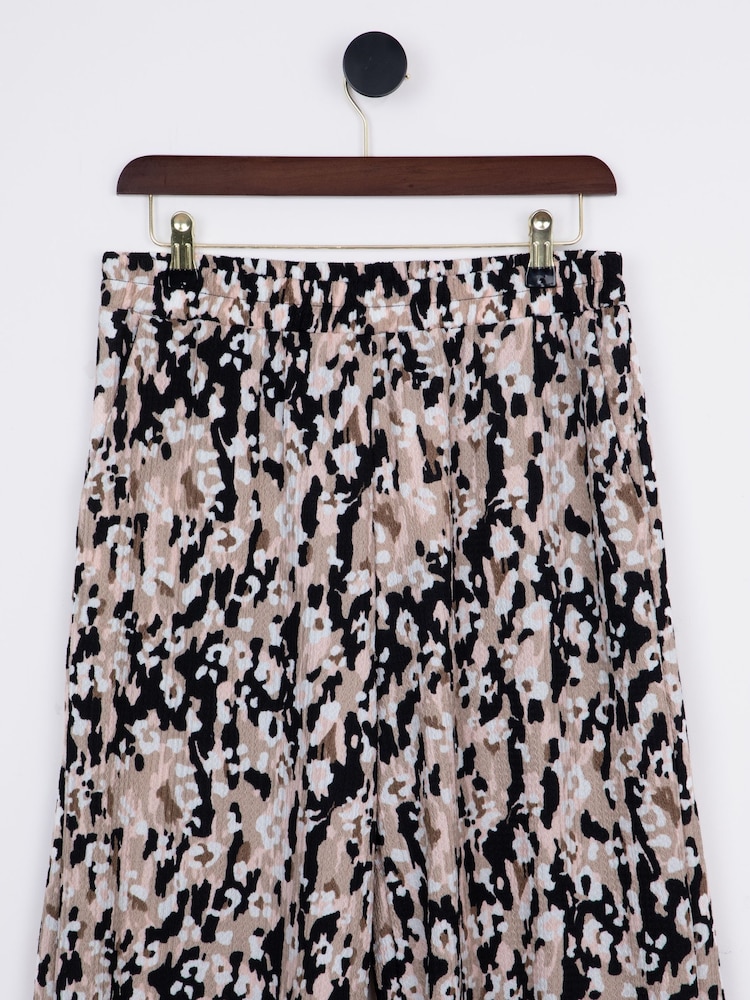 Lakeland Clothing Cream Tia Animal Print Wide Leg Culotte Trousers - Image 2 of 4