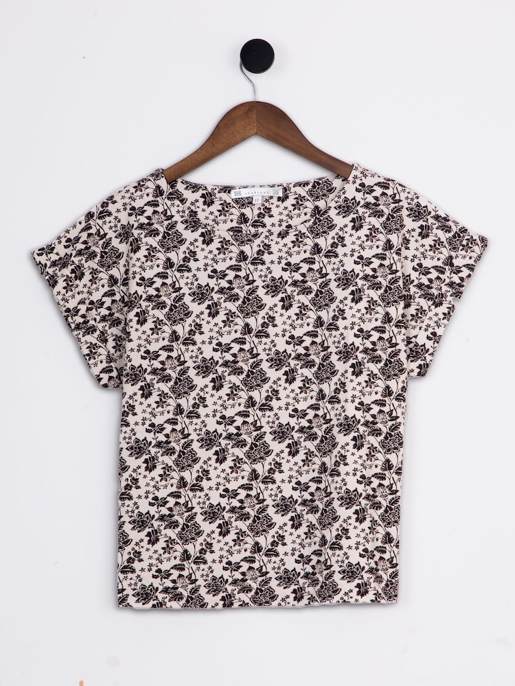 Lakeland Clothing Leah Short Sleeve Brown Blouse - Image 1 of 4