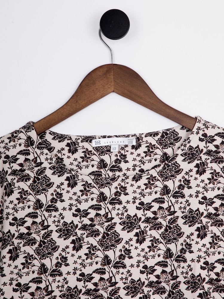 Lakeland Clothing Leah Short Sleeve Brown Blouse - Image 2 of 4