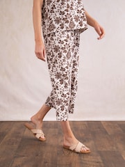 Lakeland Clothing Maxine Linen Blend Culotte Brown Trousers - Image 4 of 6