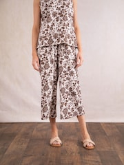 Lakeland Clothing Maxine Linen Blend Culotte Brown Trousers - Image 5 of 6