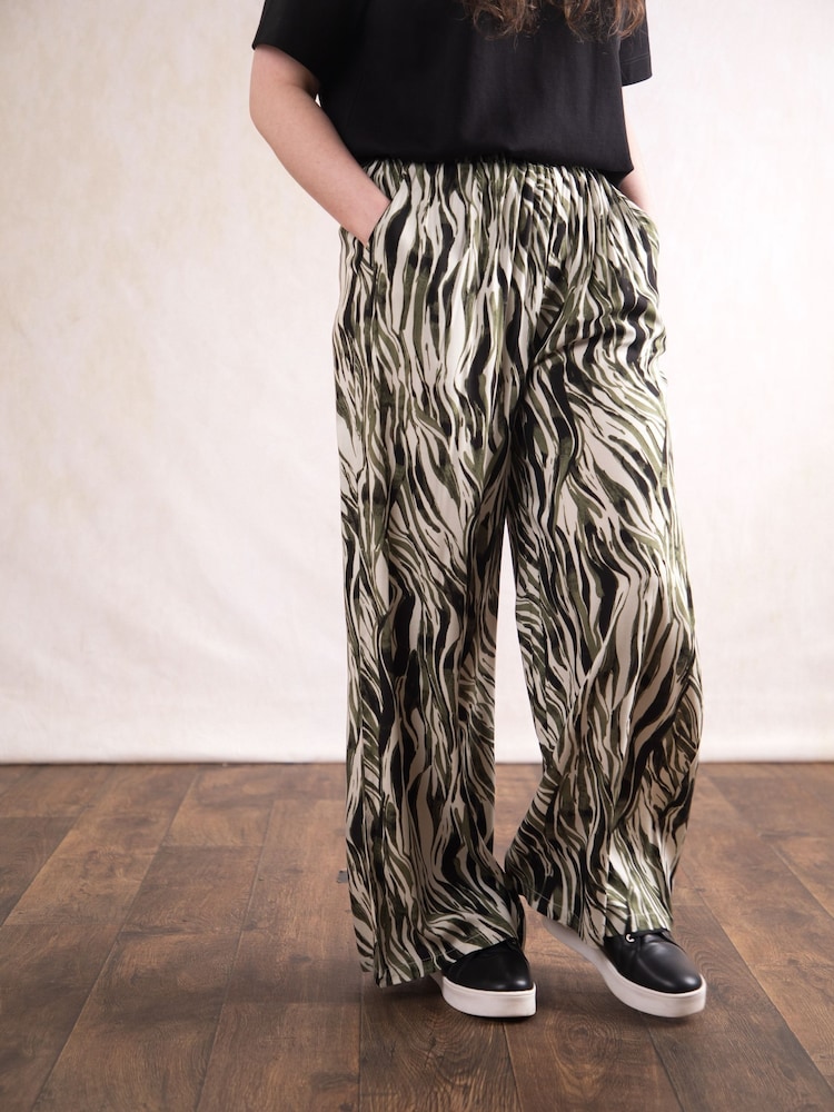 Lakeland Clothing Green Rosie Wide Leg Trousers - Image 1 of 6