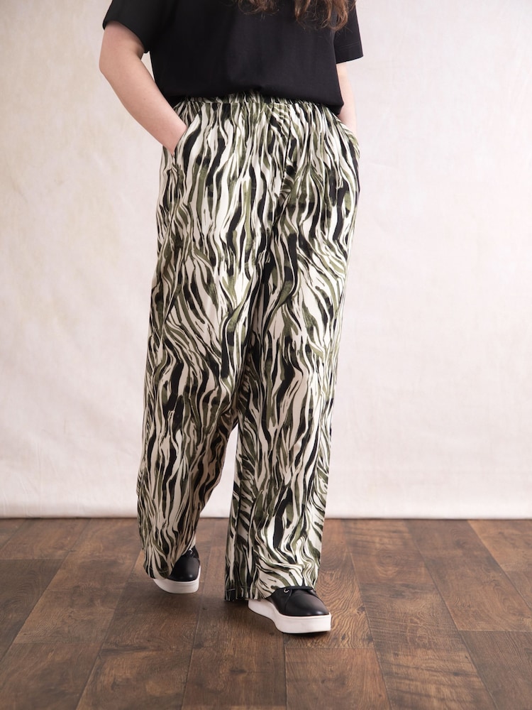 Lakeland Clothing Green Rosie Wide Leg Trousers - Image 6 of 6