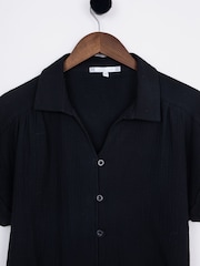 Lakeland Clothing Verity Tie Front Black Blouse - Imagen 2 de 6