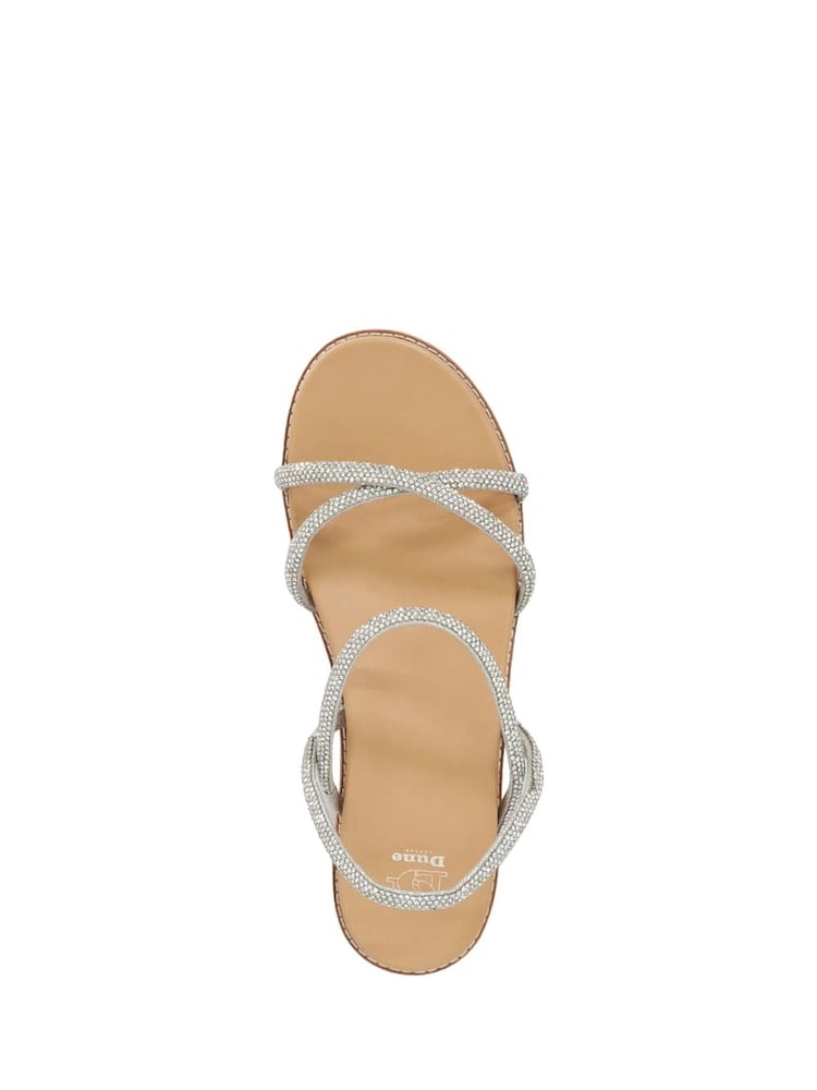 Dune London Silver Levia Diamonte Upper Strap Sandals - Image 4 of 5