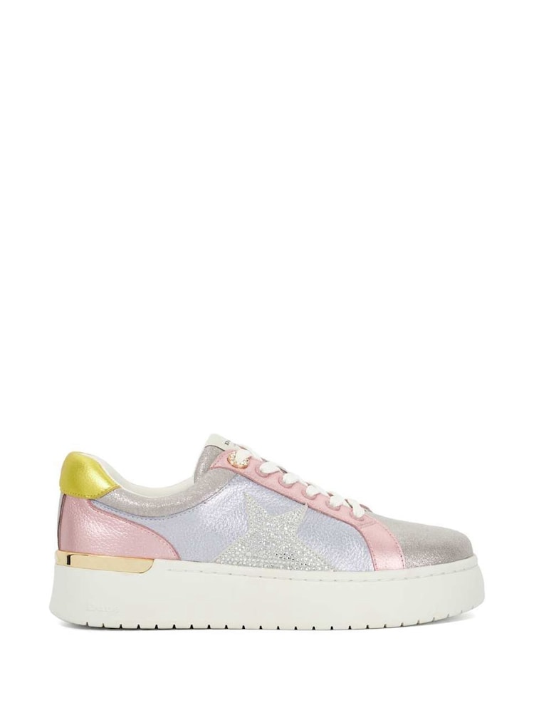 Dune London Emeelia Star Detail Lace Up Trainers - Image 1 of 6