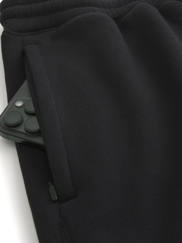 Hollister Mid Thigh Loose Fleece Black Shorts - Image 4 of 4