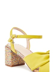 Moda in Pelle Blue Mokara Twist Knot Feature Block Heel Sandals - Image 4 of 4