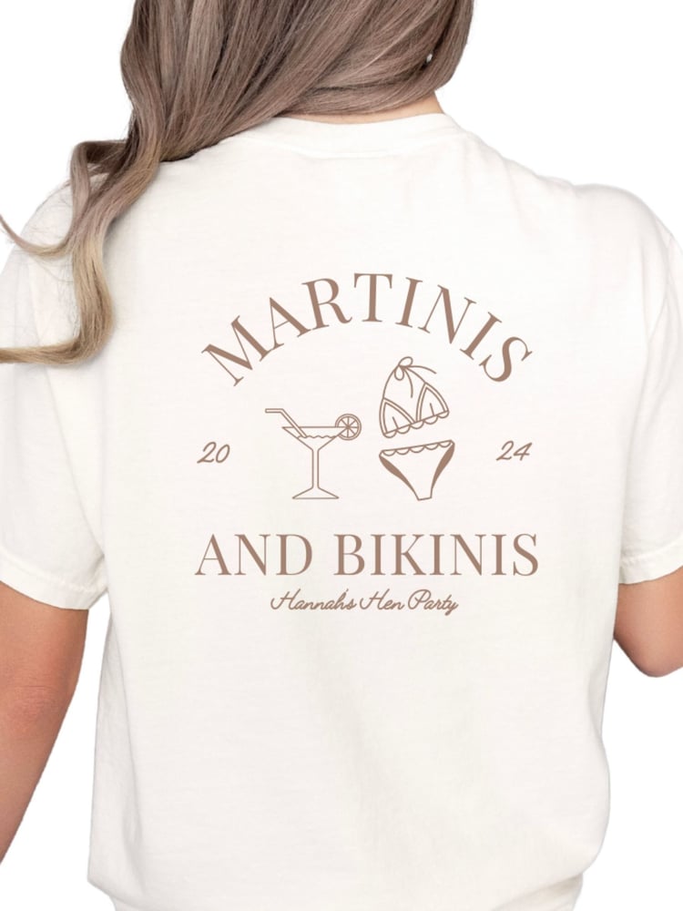 Personalised Martini Hen Party T-shirt by Koko Blossom - Image 2 of 2