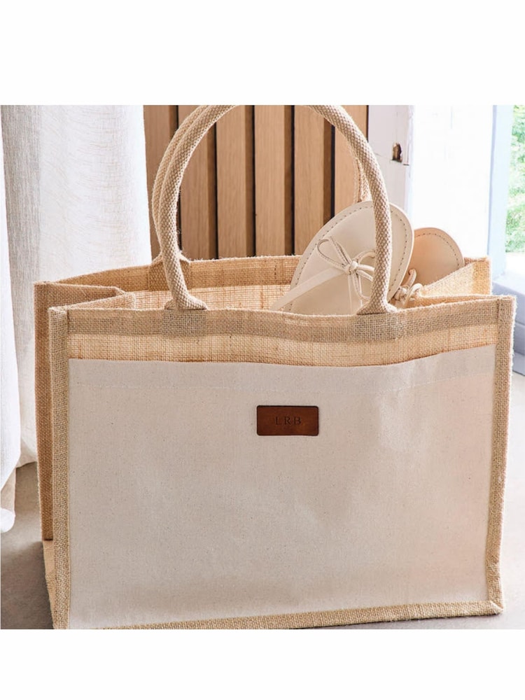 Personalised Leather Patch Tote by Koko Blossom by Koko Blossom - Image 1 of 3