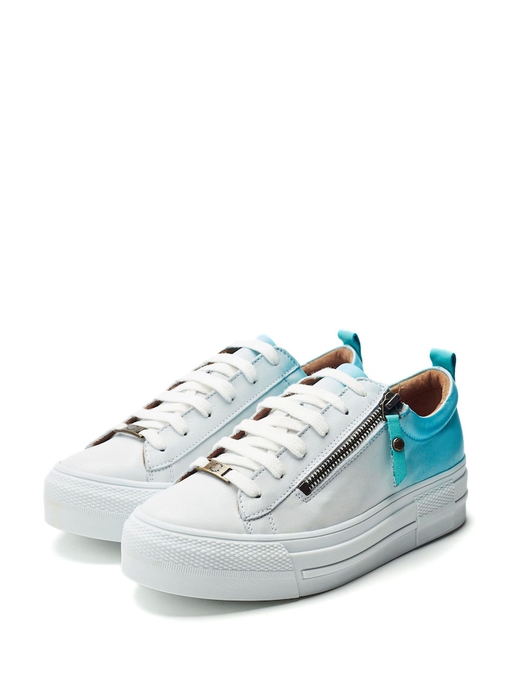 Moda In Pelle FILICIAN CHUNKY LEATHER TRAINER WITH ZIP AND LACE-UP CLOSURE - Image 2 of 4