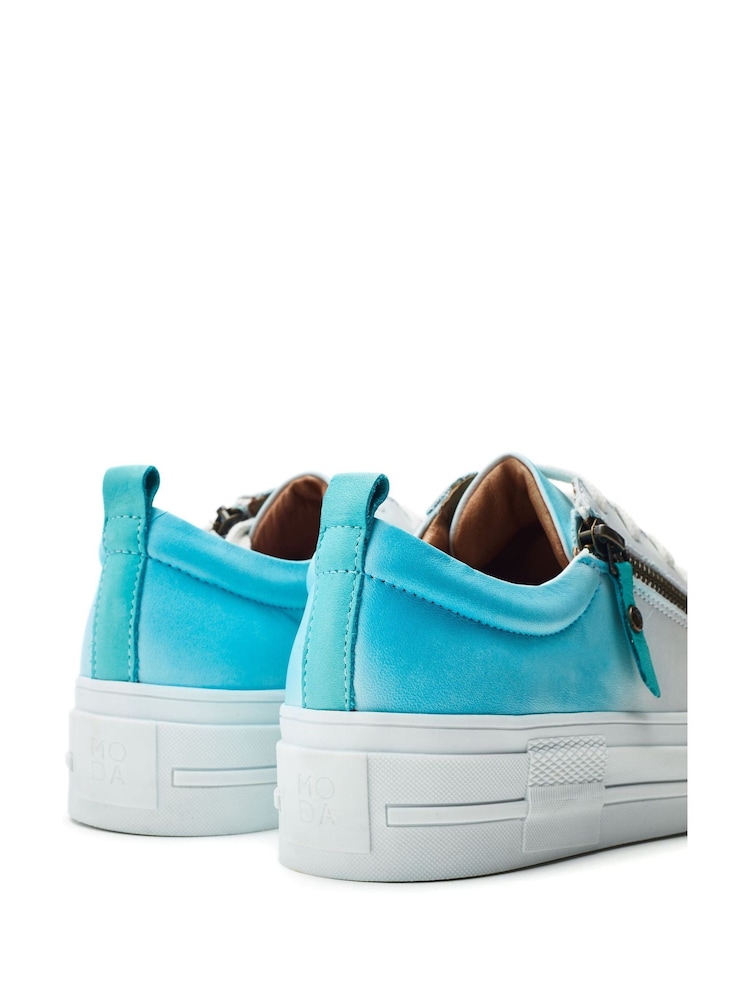 Moda In Pelle FILICIAN CHUNKY LEATHER TRAINER WITH ZIP AND LACE-UP CLOSURE - Image 4 of 4