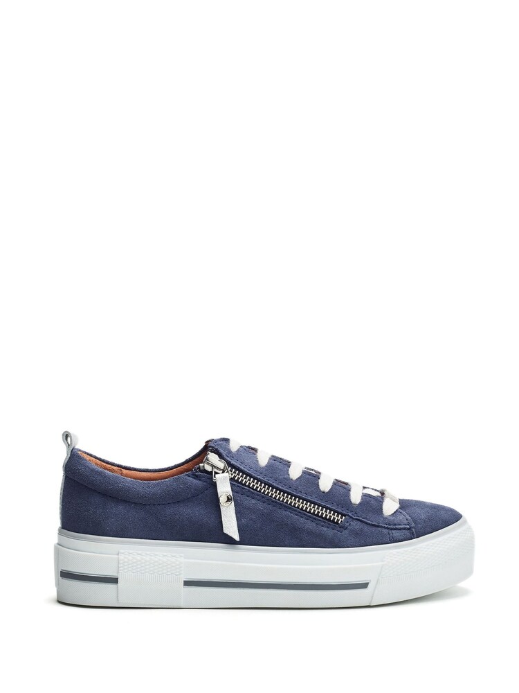 Moda In Pelle FILICIAN CHUNKY LEATHER TRAINER WITH ZIP AND LACE-UP CLOSURE - Image 1 of 4