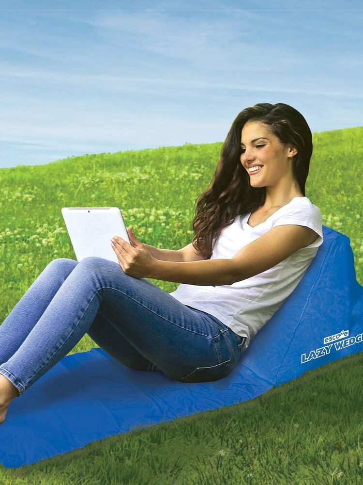 Jeray Blue Blue Lazy Wedge Inflatable Lounger - Image 2 of 3