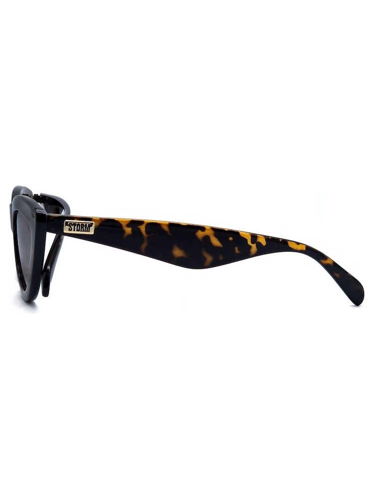 Storm Plastic Wide Arm Cat Eye Brown Sunglasses - Image 2 of 2 Storm Plastic Wide Arm Cat Eye Brown Sunglasses - Image 2 of 2