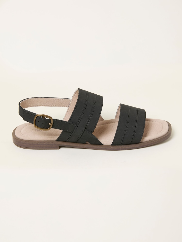 FatFace Amalie Black Leather Sandal - Image 1 of 3
