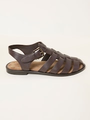 FatFace Paloma Chocolate Brown Leather Fisherman Sandal - Image 1 of 3