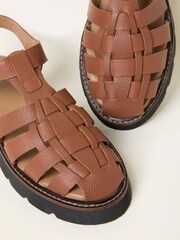FatFace Cali Tan Brown Leather Fisherman Sandal - Image 2 of 3