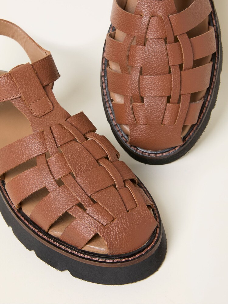 FatFace Cali Tan Brown Leather Fisherman Sandal - Image 2 of 3