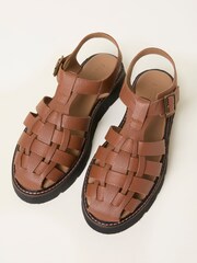 FatFace Cali Tan Brown Leather Fisherman Sandal - Image 3 of 3