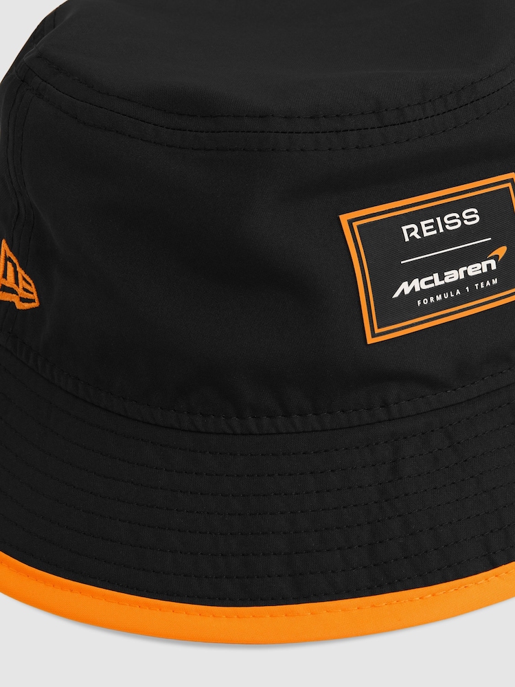 Reiss Black Fan McLaren F1 Team Speedmark Bucket Hat - Image 4 of 4 Reiss Black Fan McLaren F1 Team Speedmark Bucket Hat - Image 4 of 4