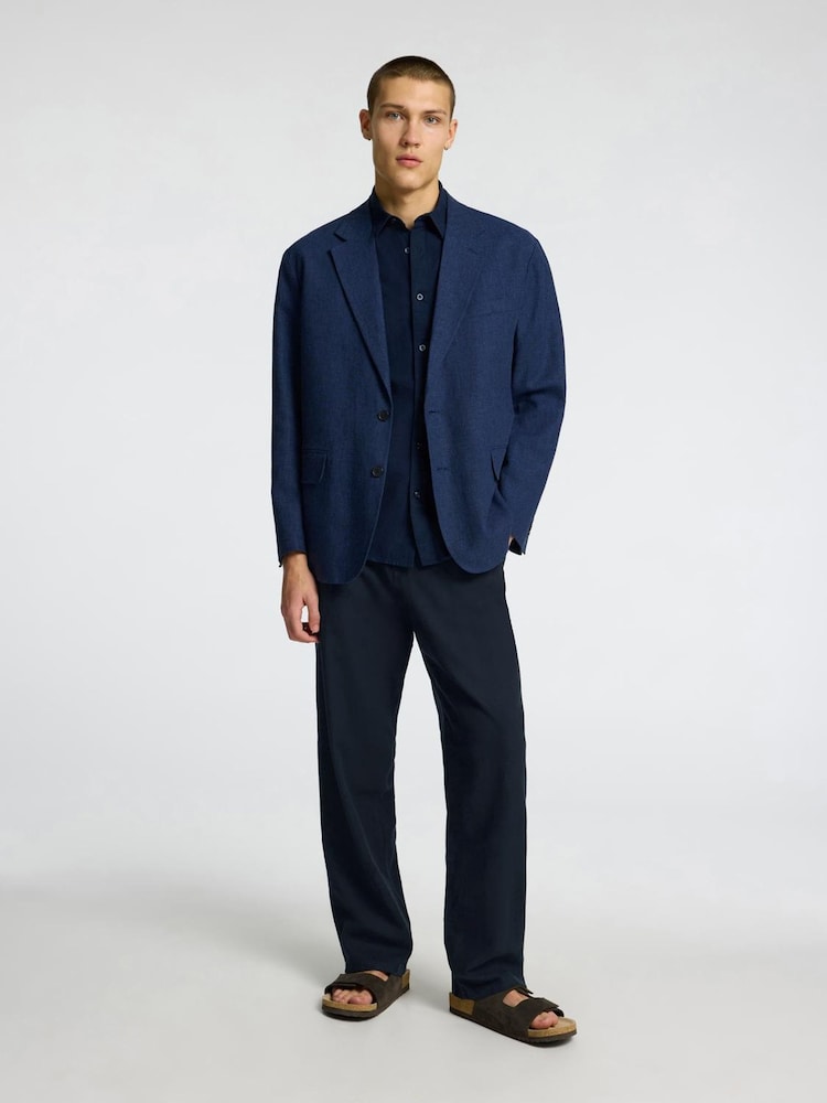 Selected Homme Loose Fit Drawstring Trousers With Linen - Imagem 4 de 4