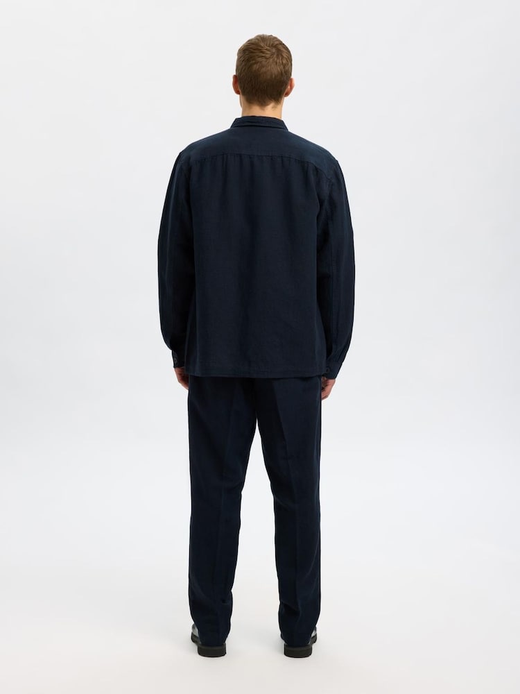 Selected Homme Long Sleeve Overshirt With Linen - Imagem 2 de 4