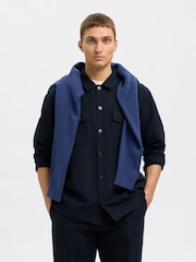 Selected Homme Long Sleeve Overshirt With Linen - Imagem 4 de 4