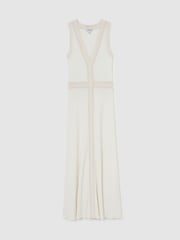 Reiss Ivory Lou Craft-Stitch Knitted Midi Dress - Image 2 of 6