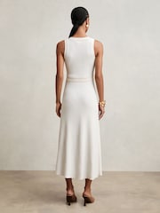 Reiss Ivory Lou Craft-Stitch Knitted Midi Dress - Image 5 of 6