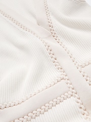 Reiss Ivory Lou Craft-Stitch Knitted Midi Dress - Image 6 of 6