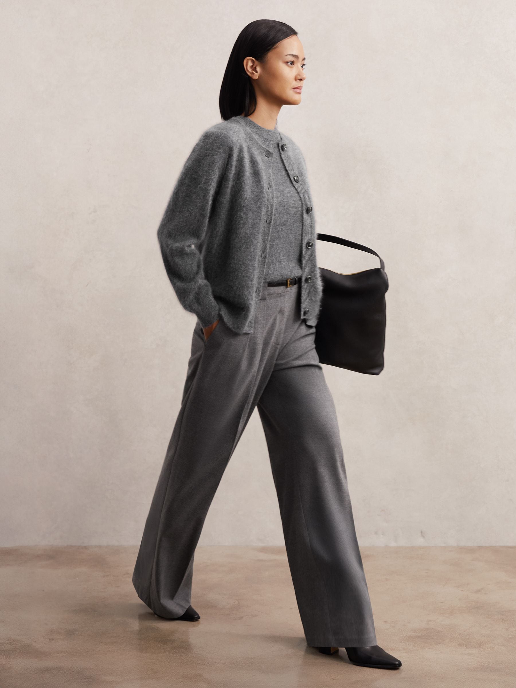 Buy Reiss Grey Mel 100% Brushed Cashmere Cardigan from Next Singapore