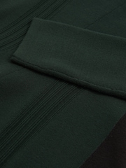 Reiss Green/Black Zadie Knitted Contrast-Panel Skater Dress - Image 7 of 7