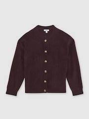 Reiss Burgundy Mel 100% Brushed Cashmere Cardigan - Image 2 of 7