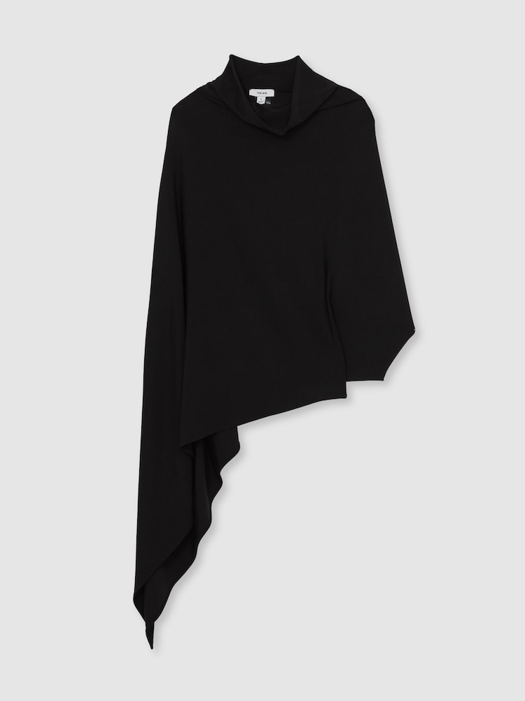 Reiss Black Corinne Cape Detail Top - Image 2 of 6 Reiss Black Corinne Cape Detail Top - Image 2 of 6
