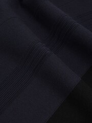 Reiss Navy/Black Zaya Petite Knitted Contrast-Panel Midi Dress - Image 6 of 7