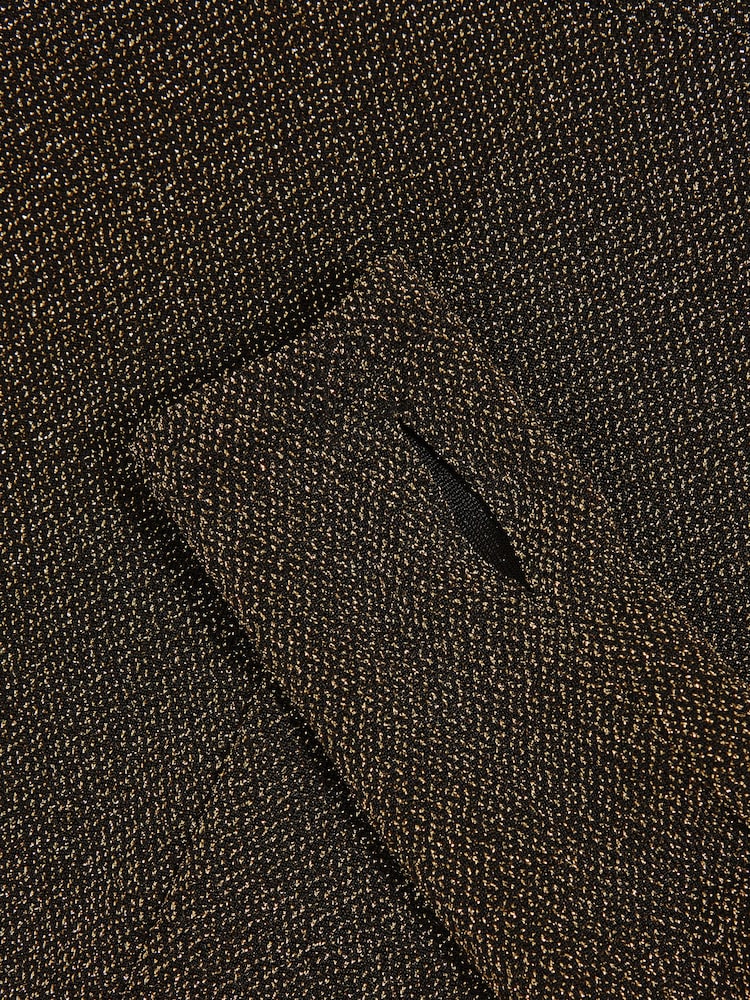 Reiss Gold Saraphina Metallic-Knit Long-Sleeve Top - Image 5 of 5