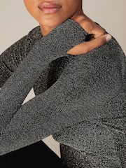 Reiss Silver Saraphina Metallic-Knit Long-Sleeve Top - Image 3 of 6