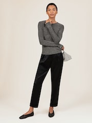 Reiss Silver Saraphina Metallic-Knit Long-Sleeve Top - Image 4 of 6