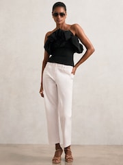 Reiss Black Sabrina Sculptural Strapless Top - Image 6 of 7