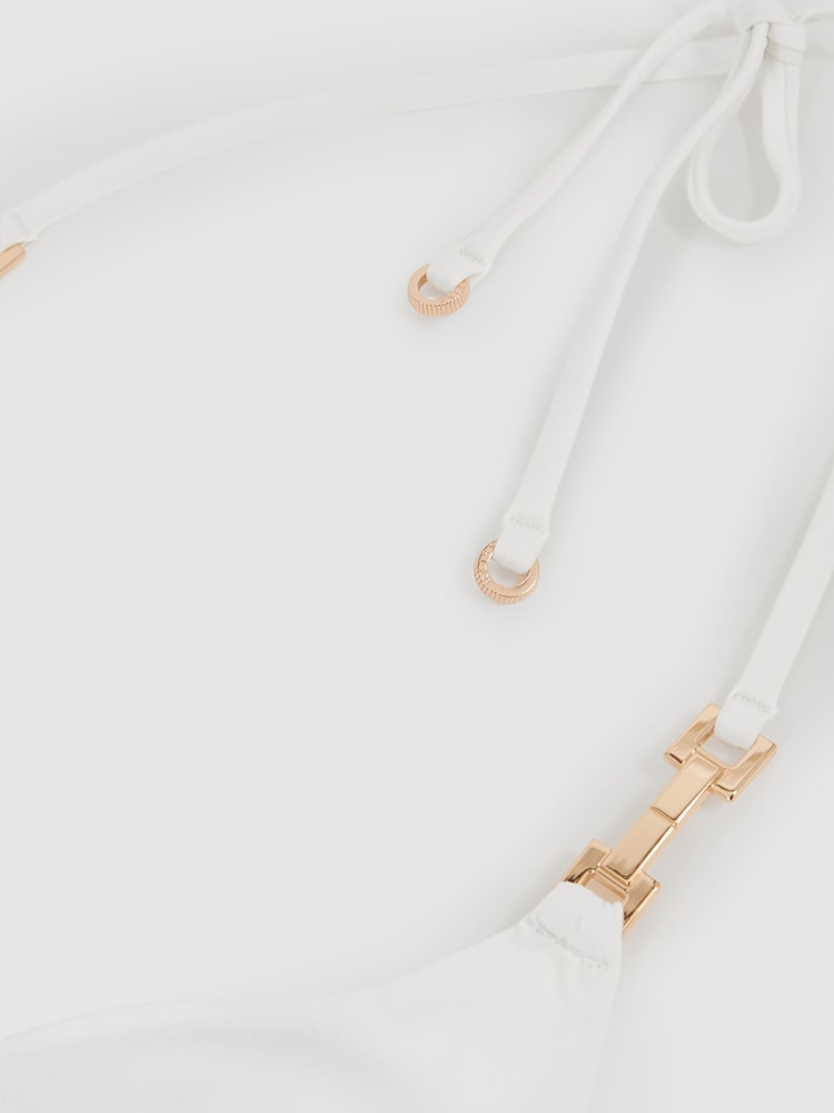 Reiss White Riah Triangle Halter Neck Bikini Top - Image 6 of 6 Reiss White Riah Triangle Halter Neck Bikini Top - Image 6 of 6