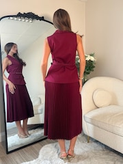 Girl In Mind Agatha Pleated Skirt Waistcoat Dress - Image 1 of 6